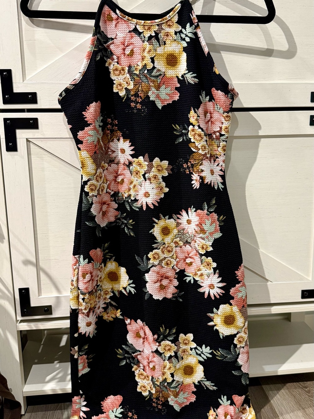 Love Chesley Black Floral Halter Dress - S
